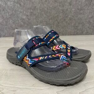 Skechers Reggae Zig Swag Sandals Womens 11 Navy Strappy Outdoor Lifestyle